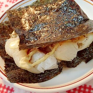 塩麹香る　醤油マヨ胡麻で海苔巻き餅♬